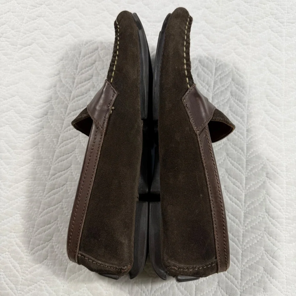 Allen Edmonds Sonoma Mens 9.5 M Dark‎ Brown Suede Penny Loafer Driving Shoes USA